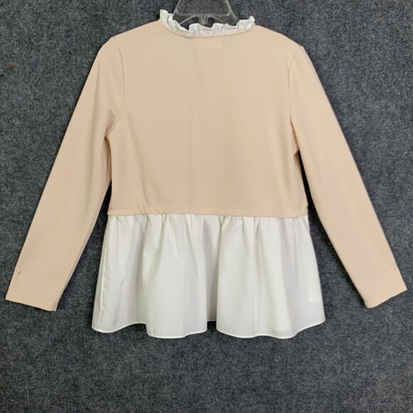 Hope Pullover 1 Pc Sweater & Shirt Ruffle Elastic Neck Nude Pink Babydoll Sz 8 - Picture 6 of 11